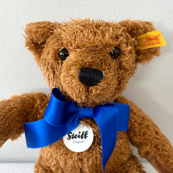 New! STEIFF Ritz Carlton Bear Plush In Suitcase Brown Embroidered Logo NWT - Picture 6 of 9